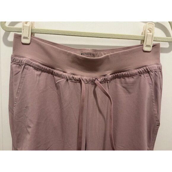 Athleta Attitude Pant Size 6 Pink Drawstring Pockets Rouching Casual Gym Jogger - Picture 2 of 8